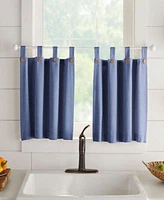 Elrene Home Fashions Tucker Solid Button Window Tier Set