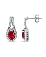 Giani Bernini Created Ruby and Cubic Zirconia Halo Earrings