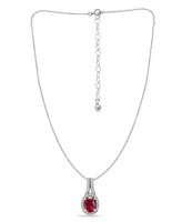 Giani Bernini Created Ruby and Cubic Zirconia Halo Pendant