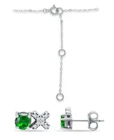 Giani Bernini Created Green Quartz and Cubic Zirconia "Xo" Pendant and Earring Set, 3 Piece