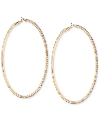 I.n.c. International Concepts Gold-Tone Large Pave Hoop Earrings, 2.36