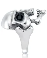 Andrew Charles by Andy Hilfiger Men's Cubic Zirconia Signature Skull Ring Stainless Steel