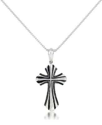 Andrew Charles by Andy Hilfiger Men's Cross 24" Pendant Necklace in Stainless Steel