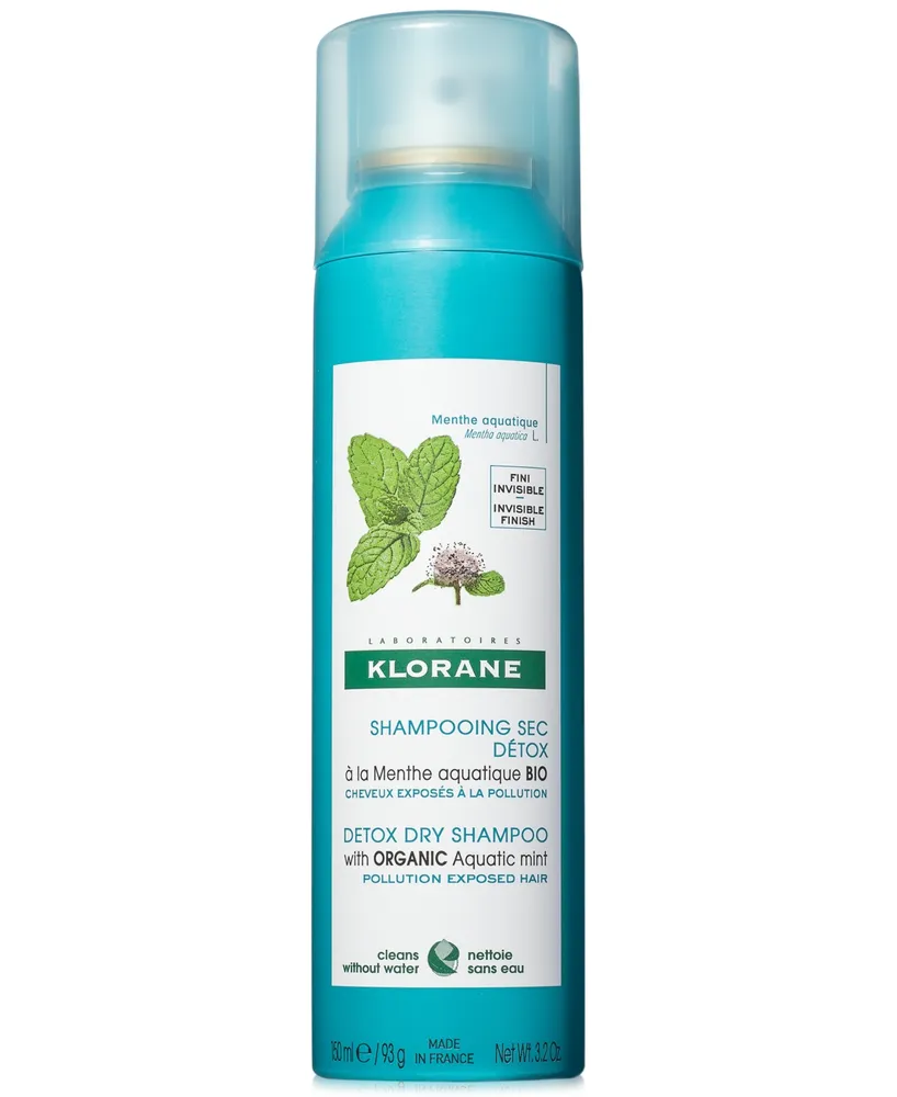 Klorane Detox Dry Shampoo With Organic Aquatic Mint, 3.2