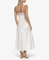 Linea Donatella Women's Bridal Bouquet Solid Satin Charmeuse Gown Lingerie