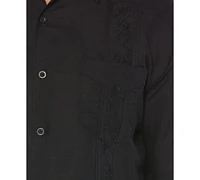 Cubavera Short-Sleeve Embroidered Guayabera Shirt