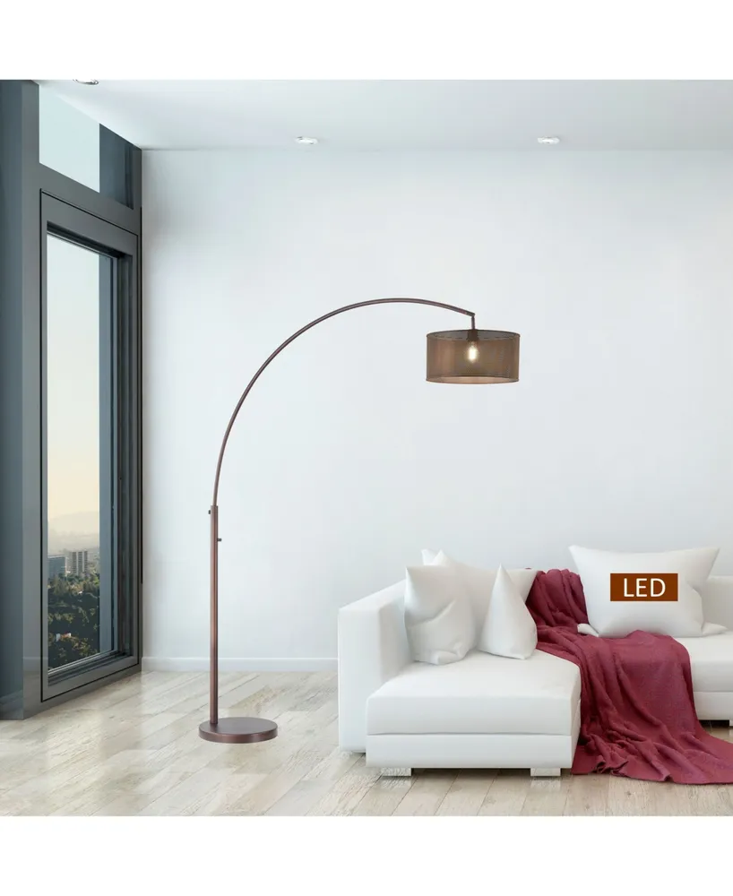 Artiva Usa Elena Iv 81" Double Shade Led Arched Floor Lamp with Dimmer