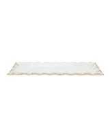 Classic Touch Glass Oblong Tray with Edge - Clear, Gold