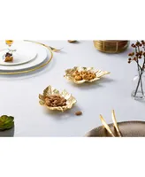 Classic Touch Leaf Candy Dishes, Set of 2 - Gold