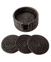 Artifacts Rattan Round Coasters - 7 Piece Set