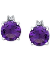 Amethyst (2-3/8 ct. t.w.) & Diamond Accent Stud Earrings in Sterling Silver