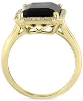 Effy Diamond (1/6 ct. t.w.) & Onyx (14 x 10mm) Statement Ring In 14k Gold