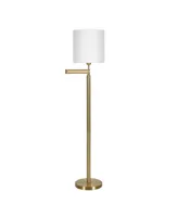 Moby Swing Arm Floor Lamp with Drum Shade - Gold