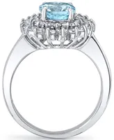 Aquamarine (1-7/8 ct. t.w.) & White Topaz (1-1/4 ct. t.w.) Ring in Sterling Silver