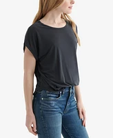 Lucky Brand Women's Short Sleeve Sandwash Dolman Tee