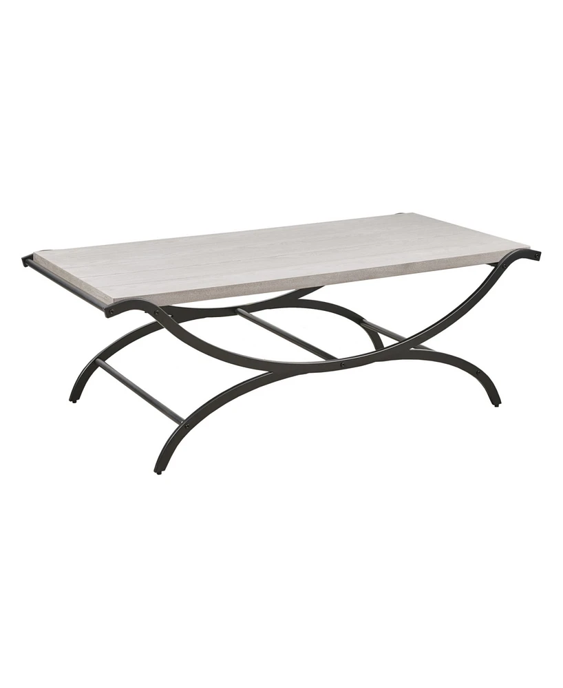 Ink+Ivy Wilson Modern 48"W Rectangle Metal Leg Coffee Table with Trestle Base