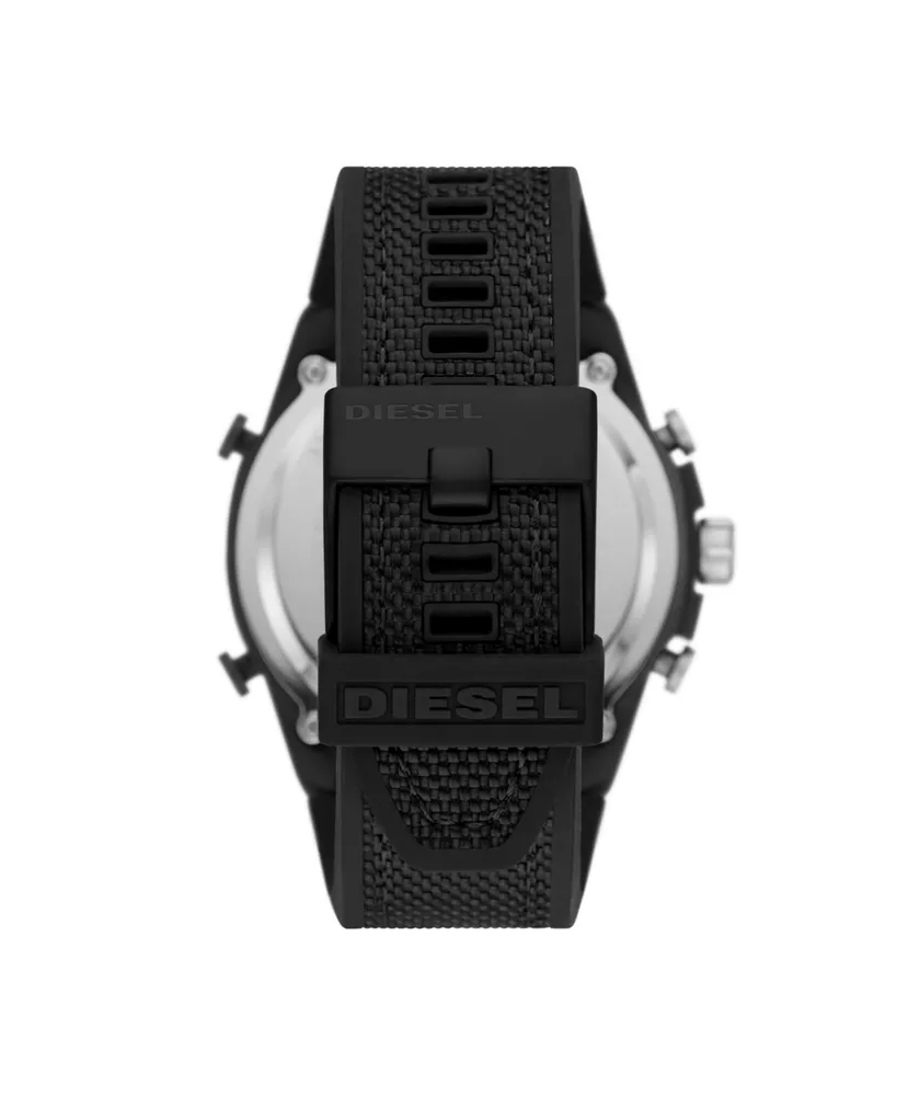 Diesel Men's Mega Chief Black Silicone Strap Watch 51mm