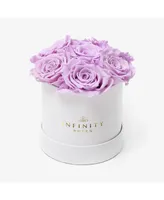 Round Box of Lavender Real Roses Preserved To Last Over A Year