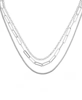 And Now This Triple Row 16" Chain Necklace Silver Plate or Gold