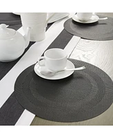 Design Imports Black Round Double frame Placemat, Set of 6