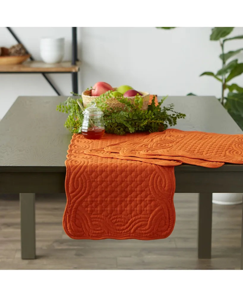 Design Imports Spice Quilted Farmhouse Table Runner