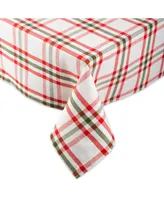 Design Imports Kitchen and Table Top Jolly Tree Collection Tablecloth, Nutcracker Plaid, 52" x 52"