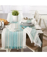 Design Imports Fringed Stripe Table Toppers, 20" x 20", Set of 6