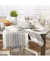 Design Imports Fringed Stripe Table Toppers, 13" x 20", Set of 6