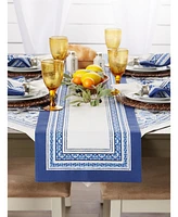 Design Imports Porto Stripe Print Table Runner, 14" x 72"