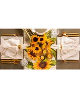 Design Imports Rustic Sunflowers Printed Table Runner, 14" x 108"