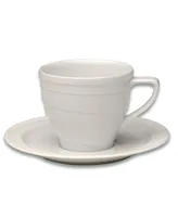 Essentials 6 Oz Porcelain Coffee Cup Saucer, Set of 4
