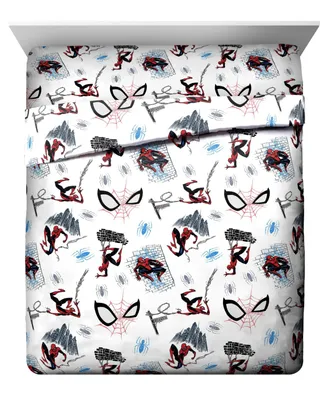 Spiderman Crawl Queen Sheet Set, 4 Pieces - Multi