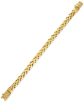 Esquire Men's Jewelry Woven Link Bracelet in 14k Gold-Plated Sterling Silver, Created for Macy's