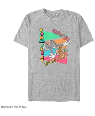 Men's Tom Jerry 90s Triangles and Chase Short Sleeve T-shirt