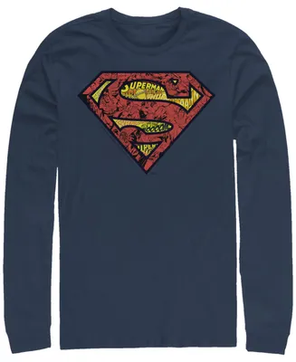Men's Superman Inside Comics Long Sleeve Crew T-shirt