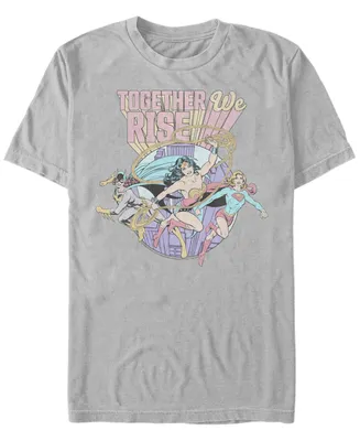 Men's Wonder Woman Dc Ladies Rise Short Sleeve T-shirt - Silver