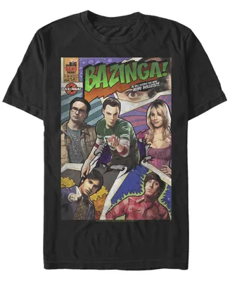 Men's Big Bang Theory Bazinga Comic Cover Short Sleeve T-shirt