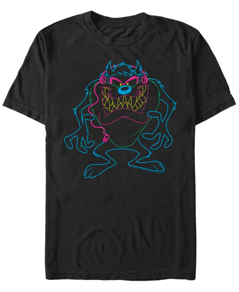 Men's Looney Tunes Taz Neon Short Sleeve T-shirt