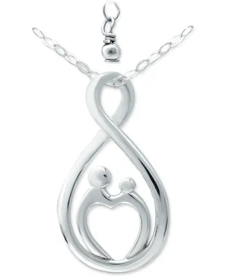 Giani Bernini Mother & Child Infinity Pendant Necklace in Sterling Silver, 16" + 2" extender, Created for Macy's