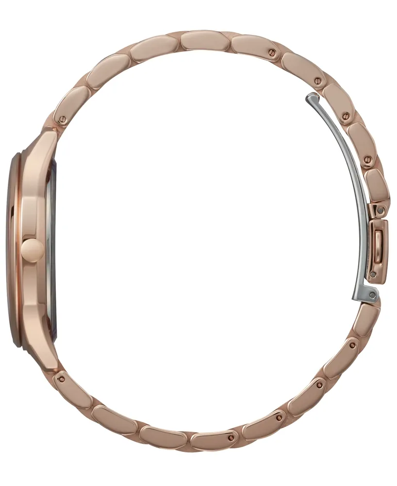 Citizen Eco-Drive Women's Rose Gold-Tone Stainless Steel Bracelet Watch 35mm