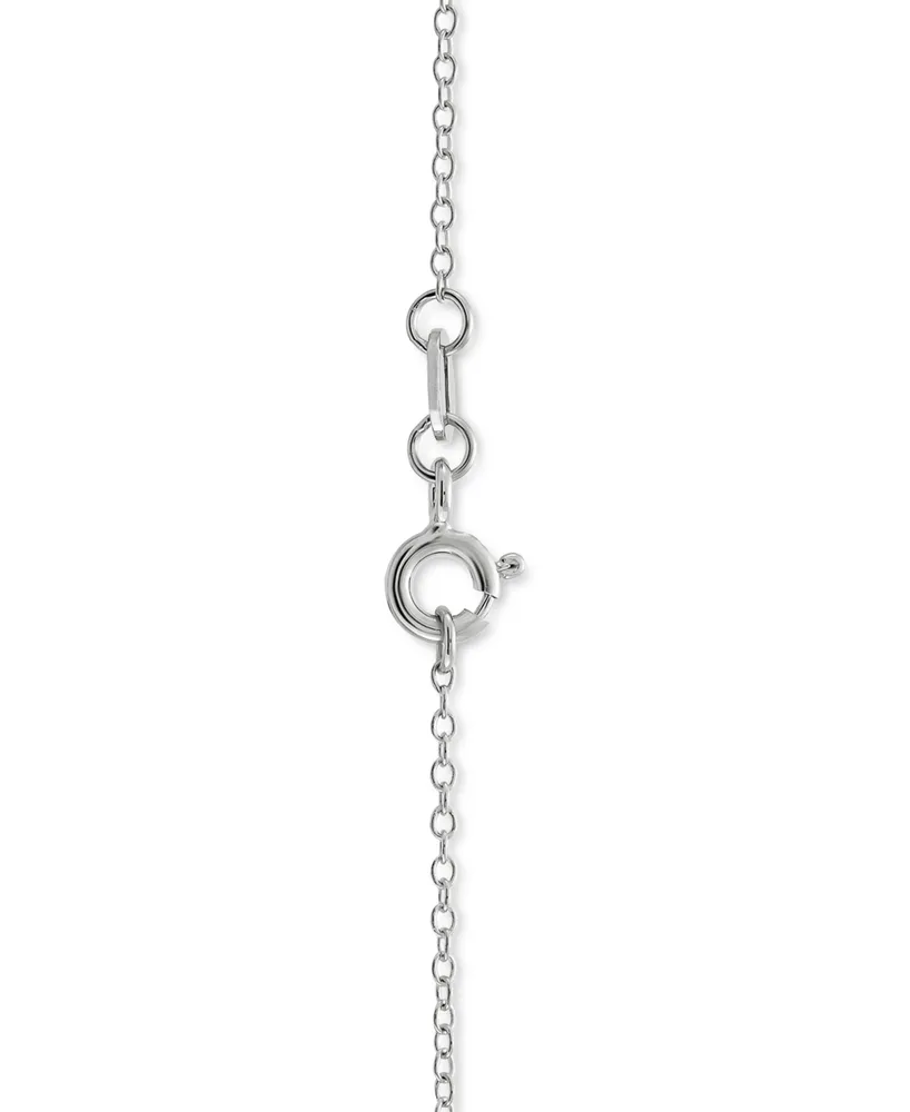 Cubic Zirconia Teardop 18" Pendant Necklace in Sterling Silver & 14k Gold-Plate