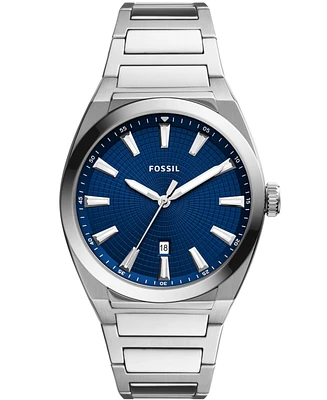 Fossil Men's Everett Silver-Tone Stainless Steel Bracelet Watch 42mm