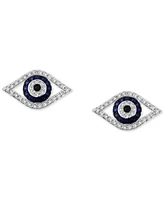 Effy Sapphire (1/6 ct. t.w.) & Diamond (1/5 Evil Eye Stud Earrings