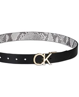 Calvin Klein Women's Reversible Monogram Buckle Belt