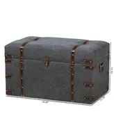 Palma Modern and Contemporary Transitional Fabric Upholstered Storage Trunk Ottoman