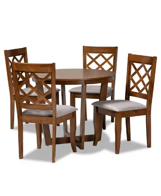 Dayna Modern and Contemporary Fabric Upholstered 5 Piece Dining Set