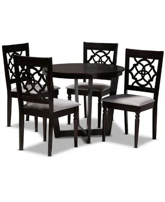 Valerie Modern and Contemporary Fabric Upholstered 5 Piece Dining Set