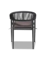 Wendell Modern and Contemporary Rope and Metal Outdoor Dining Chair