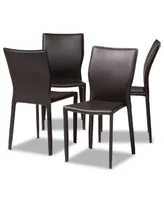 Heidi Modern and Contemporary Faux Leather Upholstered 4 Piece Dining Chair Set