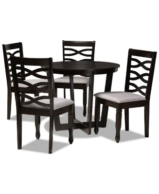 Leda Modern and Contemporary Fabric Upholstered 5 Piece Dining Set
